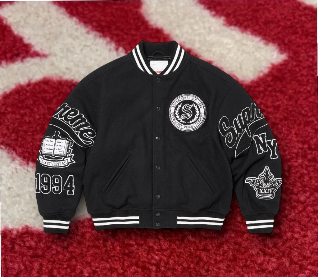 Supreme Veritas Varsity Jacket Black FW24