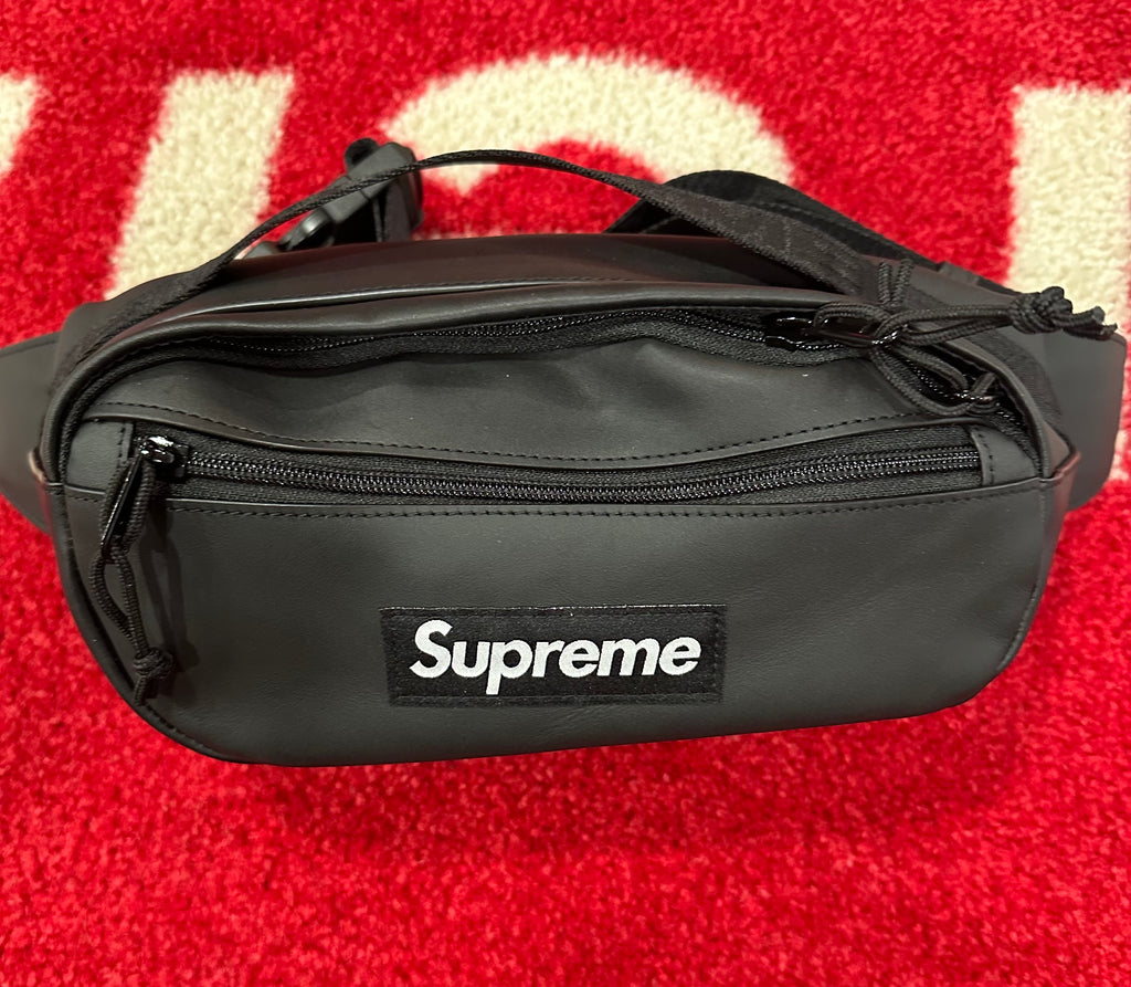 Supreme Leather Waist Bag Black FW23 UniqueHype