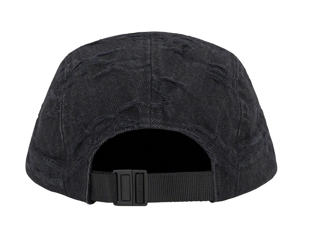 Supreme Frayed Logos Denim Camp Cap Black SS21 – UniqueHype