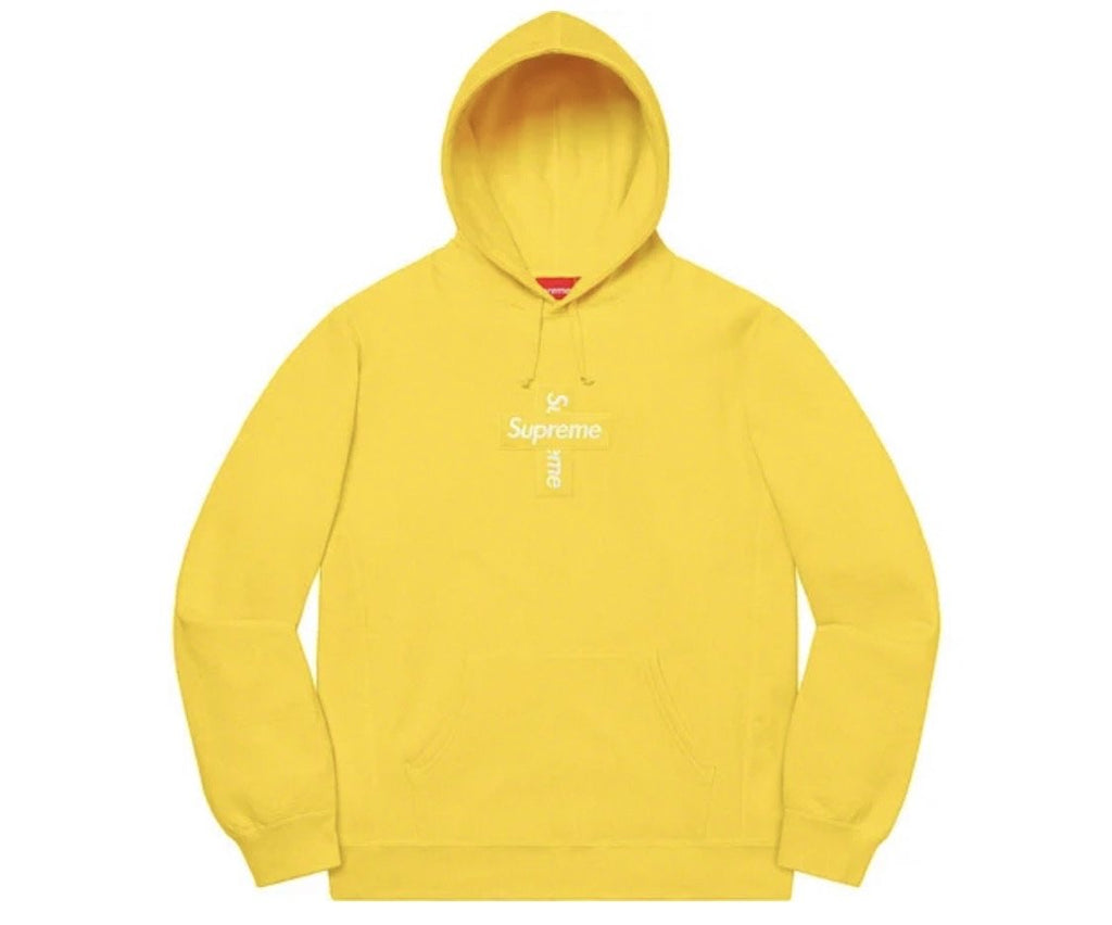 Supreme Cross Box Logo Hooded Sweatshirt Lemon FW20 – UniqueHype