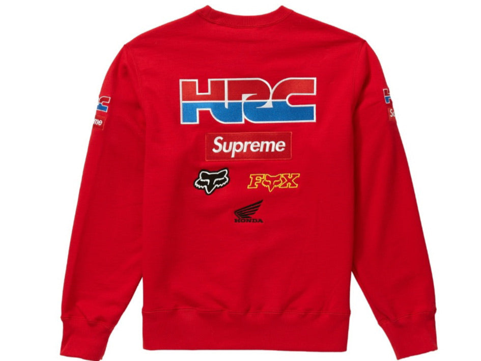 Supreme Honda Fox Racing Crewneck Red FW19 – UniqueHype