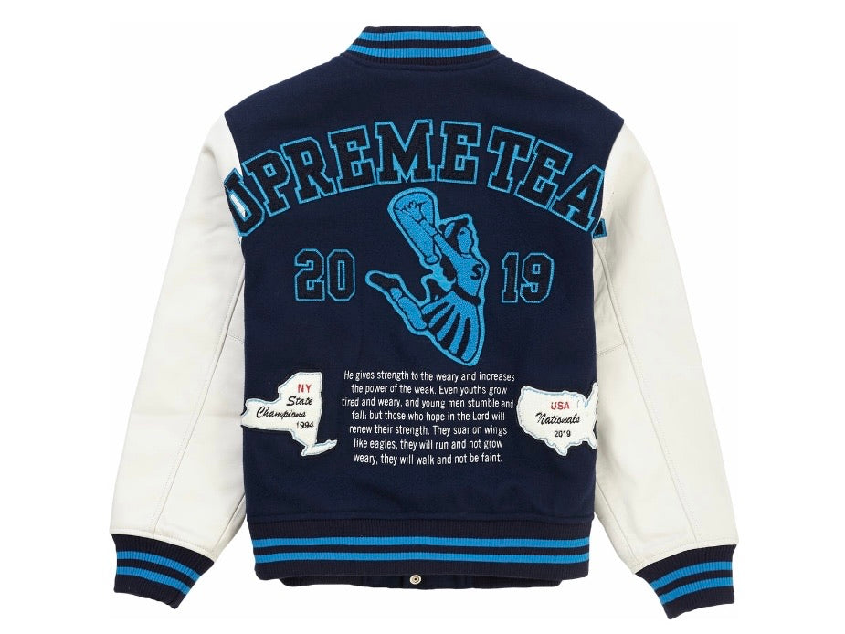 RARE Supreme NFL Franchise Varsity Jacket Royal Blue X-Large FALL-WINTER  2014