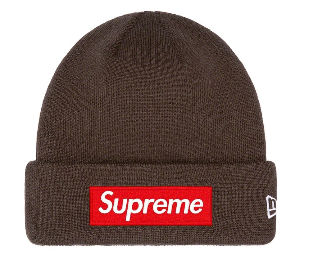 Supreme New Era Box Logo Beanie Brown (FW22) – UniqueHype