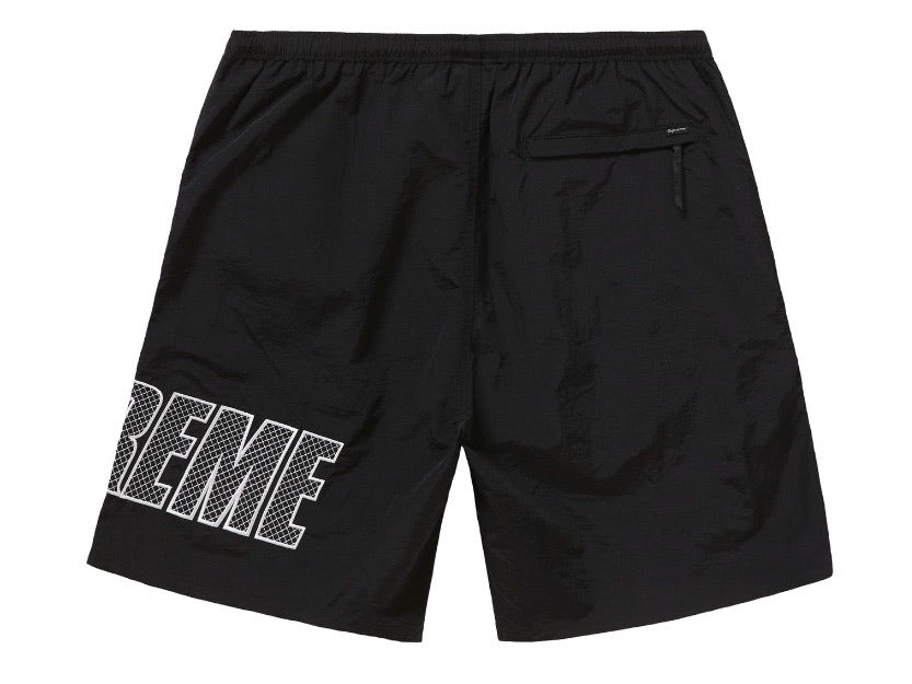 Supreme Logo Appliqué Water Short 黒 S-