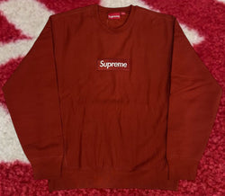 Supreme Box Logo Crewneck Sweatshirt Rust FW18