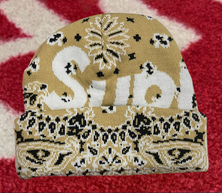 Supreme Big Logo Beanie Tan Bandana FW24