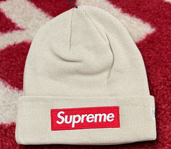 Supreme New Era Box Logo Beanie Stone FW24