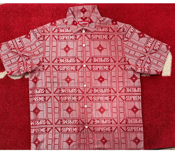 Supreme Tray Jacqard S/S Shirt Red SS24