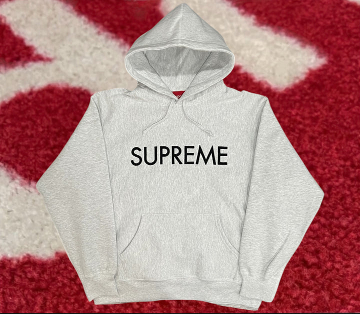 Supreme Capital Hooded Sweatshirt Ash Grey FW22