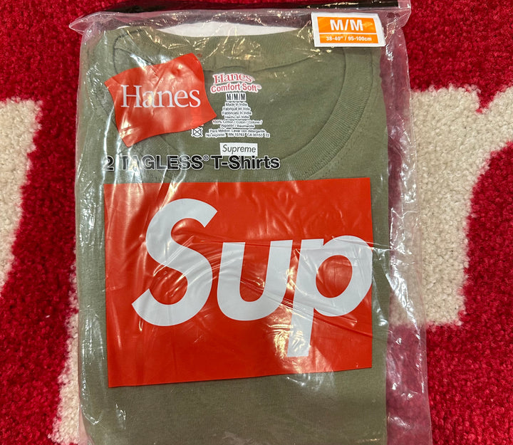 Supreme Hanes Tee (2 Pack) Olive SS21