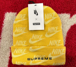 Supreme Nike Jacquard Logos Beanie SS21 Pale Yellow