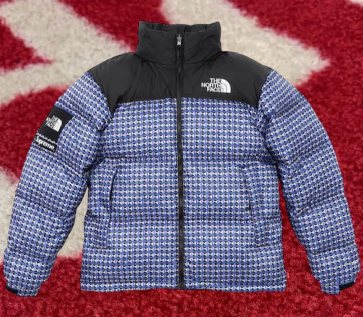 Supreme x The North Face Studded Nuptse Jacket Blue SS21