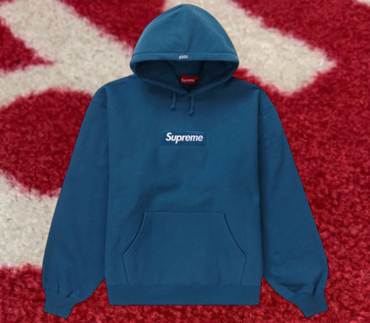 Supreme Box Logo Hoodie Blue FW23