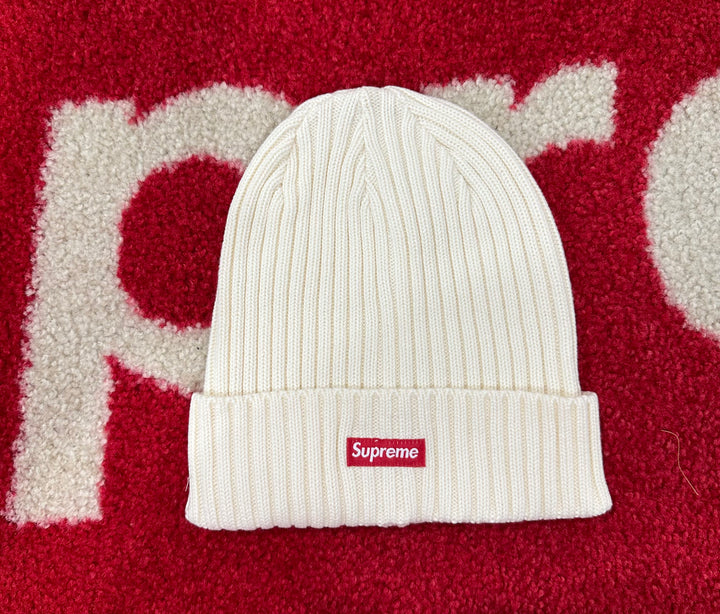 Supreme Overdyed Ribbed Beanie White SS20