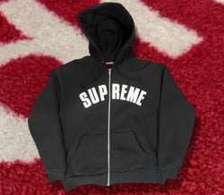 Supreme Arc Logo Zip Up Hooded Sweatshirt Black