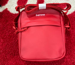 Supreme Leather Shoulder Bag Red FW23