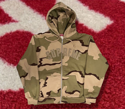 Supreme Arc Logo Zip Up Hooded Sweatshirt Camo