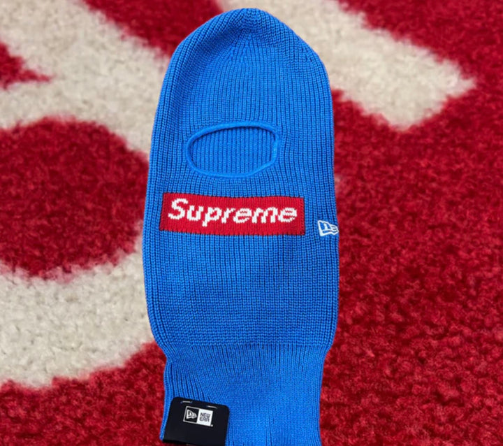 Supreme x New Era Box Logo Balaclava Blue FW22