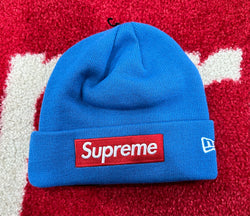 Supreme New Era Box Logo Beanie FW22 Blue