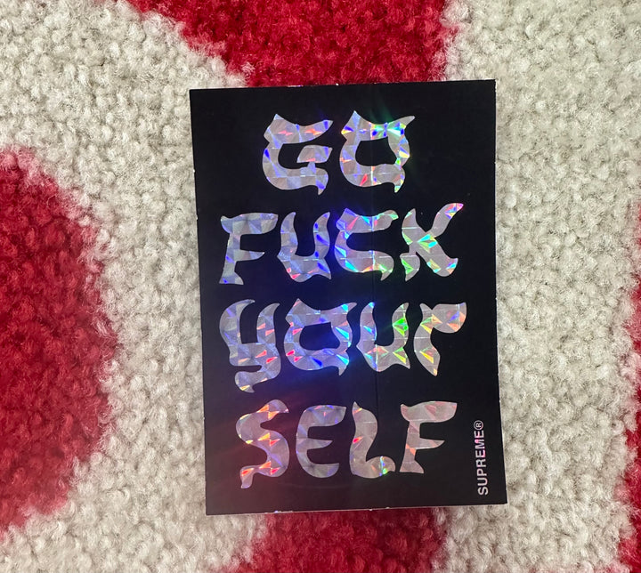 Supreme Go Fuck Yourself Sticker Black