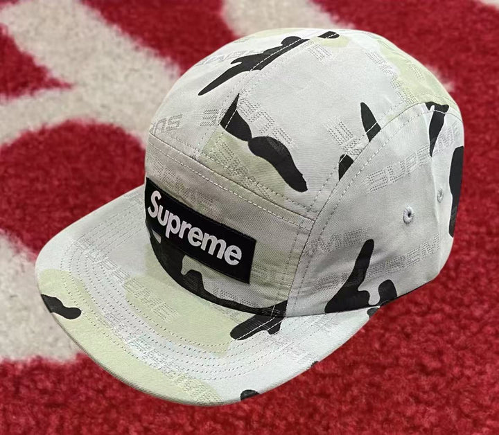 Supreme Reflective Jacquard Camp Cap Arctic Woodland Camo FW24