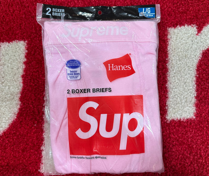 Supreme Hanes Boxer (2 Pack) Briefs Pink FW21