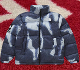 Supreme The North Face Bleached Denim Print Nuptse Jacket FW21