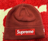 Supreme New Era Box Logo Beanie FW22 Cardinal