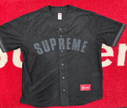 Supreme Ultrasuede Mesh Baseball Jersey Black SS24