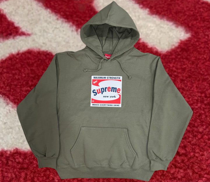 Supreme Shine Hooded Sweatshirt Light Olive SS21