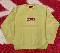 Supreme Box Logo Crewneck Sweatshirt Pale Yellow FW22