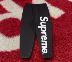 Supreme Satin Applique Hooded Sweatpant Black FW24