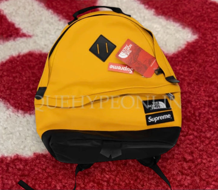 Supreme The North Face Leather Day Pack FW17 Yellow UniqueHype