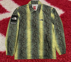 Supreme The North Face Snakeskin Taped Seam Coaches Jacket Green SS18