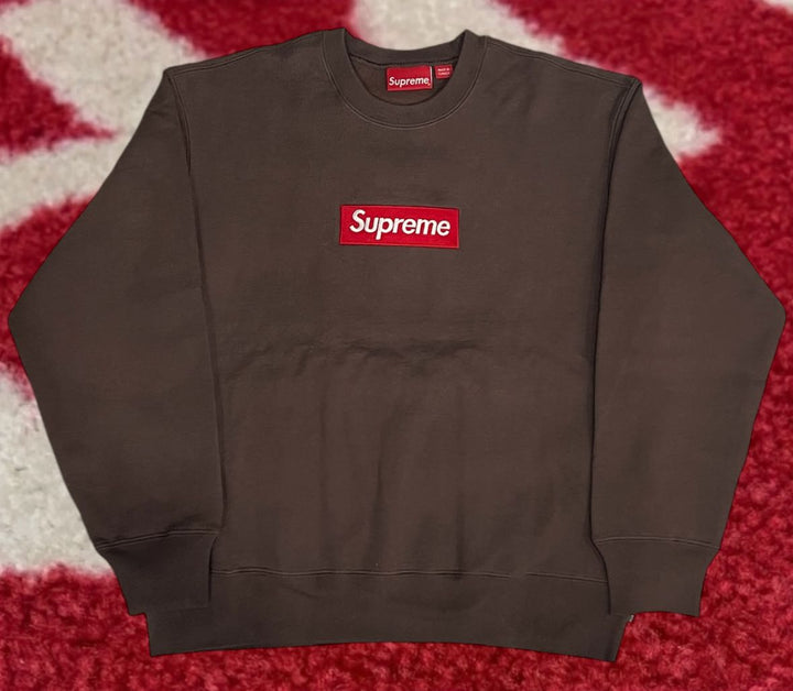 Supreme Box Logo Crewneck Sweatshirt Brown FW22