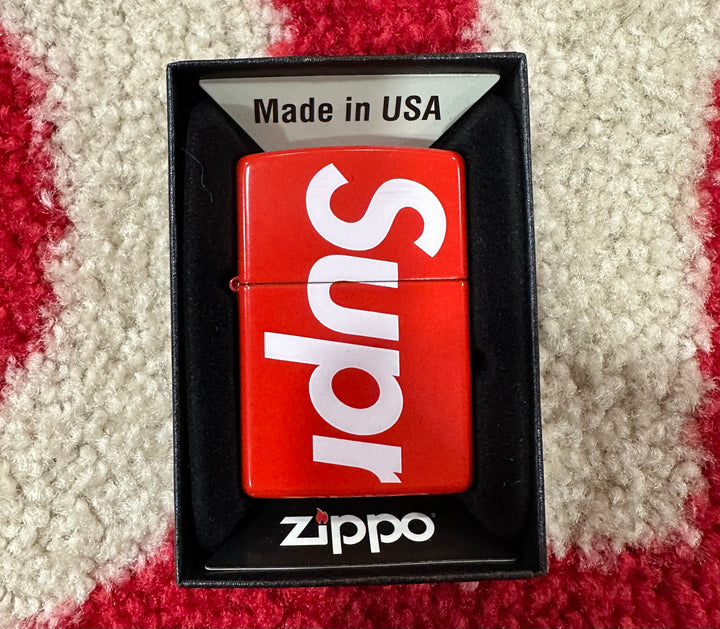 Supreme Logo Zippo Red SS18