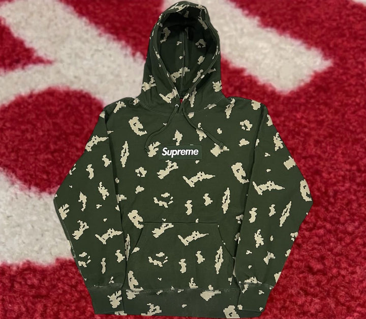 Supreme Box Logo Hooded Sweatshirt Olive Russian Camo FW21