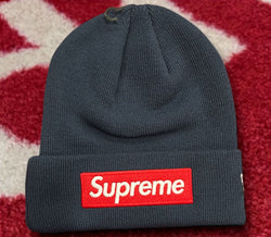 Supreme New Era Box Logo Beanie Navy FW24