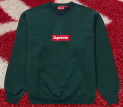 Supreme Box Logo Crewneck Sweatshirt Dark Pine FW22