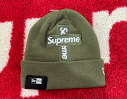 Supreme New Era Cross Box Logo Beanie Olive FW20