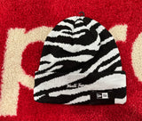 Supreme New Era Box Logo Beanie Zebra FW22