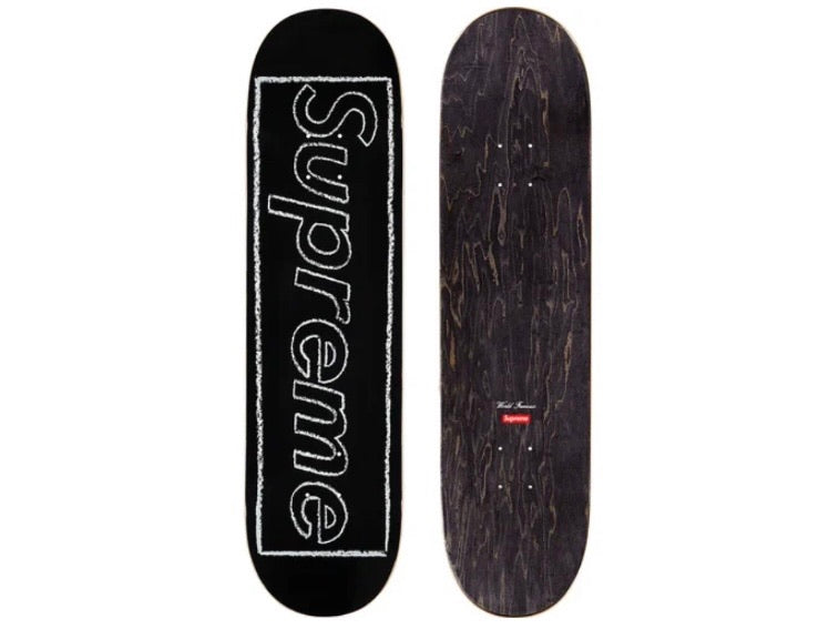 Supreme X Kaws Chalk Logo Skateboard Deck In Red